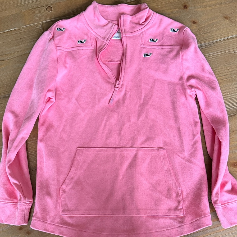 Vineyard Vines Bubblegum Pink Whale Quarter-Zip Pullover